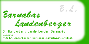 barnabas landenberger business card
